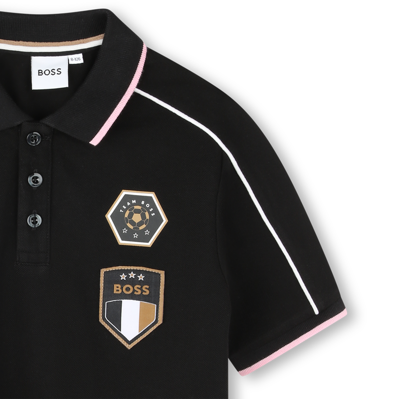 Polo de manga curta em algod&atilde;o BOSS 
                        BOY