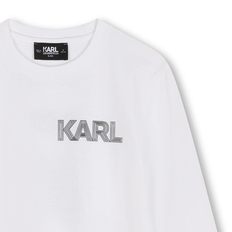 T-shirt algodão manga comprida KARL LAGERFELD KIDS 
                    BOY