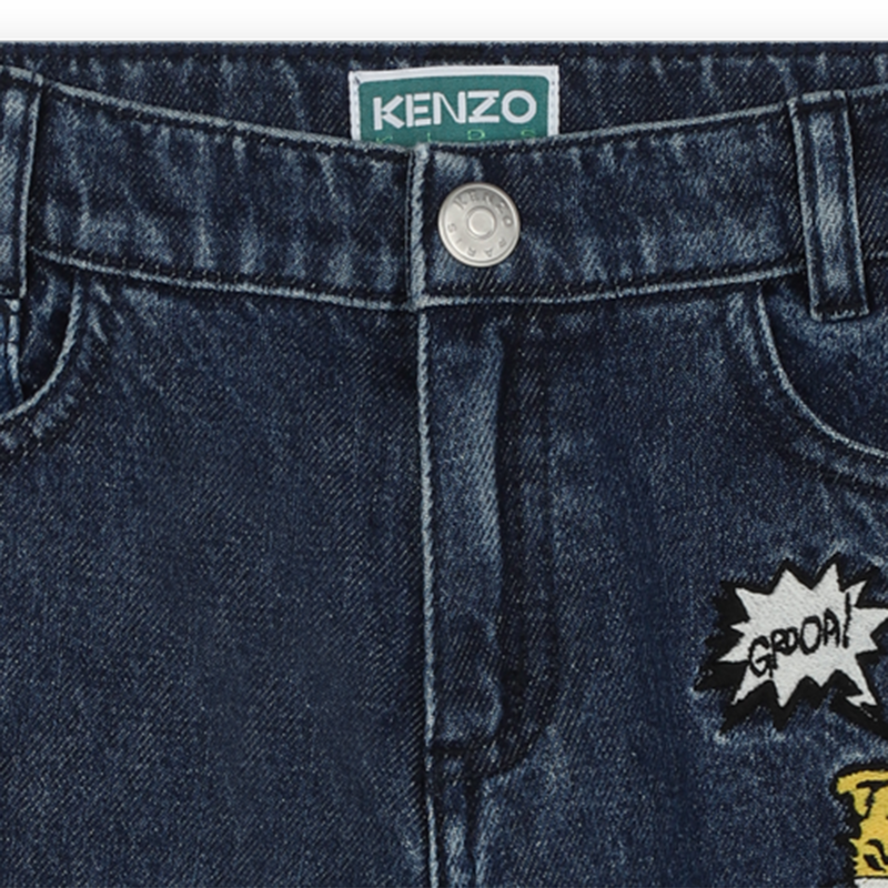 Embroidered cotton jeans KENZO KIDS 
                    BOY
