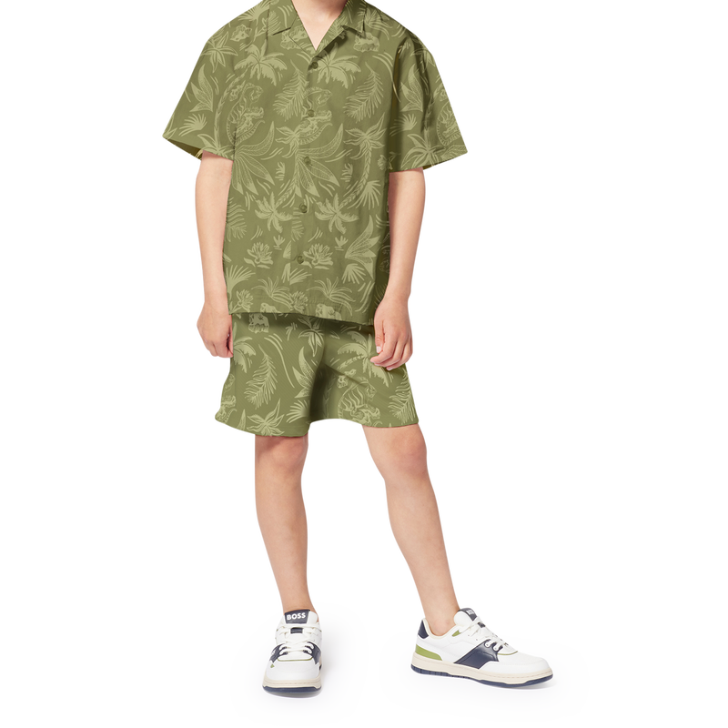 Camisa em popelina de algod&atilde;o BOSS 
                        MENINO