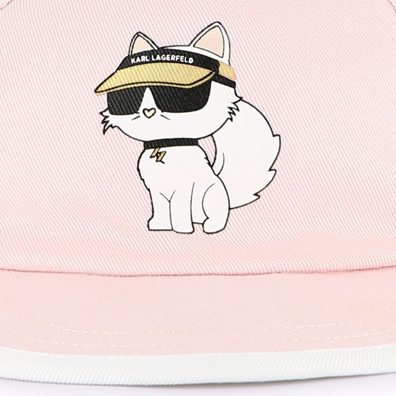 Boné reversível de algodão KARL LAGERFELD KIDS 
                    GIRL