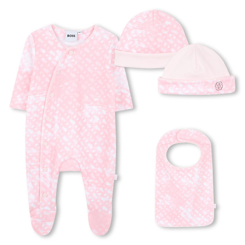 Conjunto de pijama, babador e chapéu BOSS 
                    GIRL