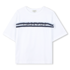 T-shirt de manga curta, BRANCO  AZUL, hi-res