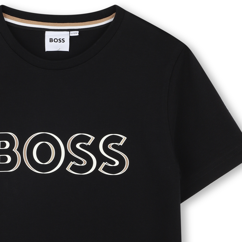 T-shirt manga curta em algod&atilde;o BOSS 
                        BOY