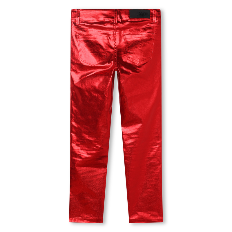 Metallic skinny pants KARL LAGERFELD KIDS 
                    GIRL