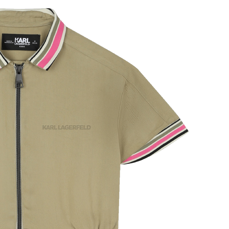 Vestido com fecho e gola polo KARL LAGERFELD KIDS 
                    GIRL