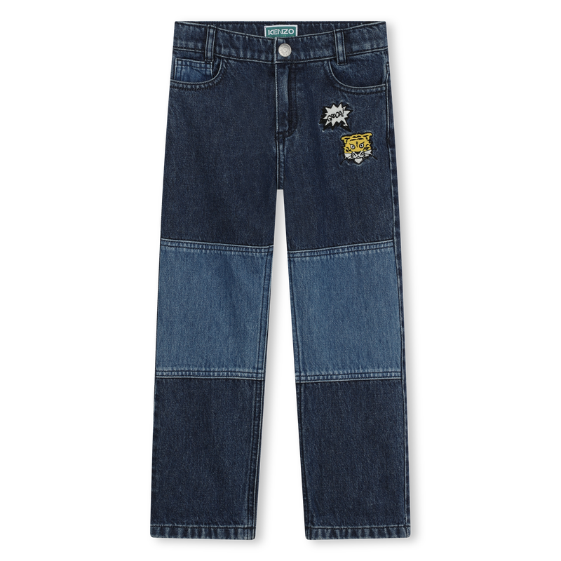 Embroidered cotton jeans KENZO KIDS 
                    BOY