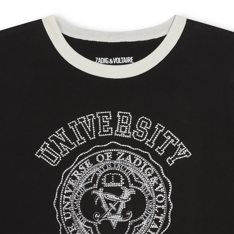 T-shirt com estampa e strass ZADIG & VOLTAIRE 
                    GIRL