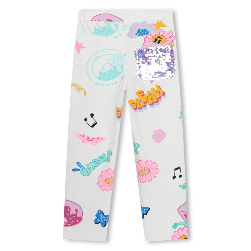 Calças estampadas em sarja BILLIEBLUSH 
                    GIRL