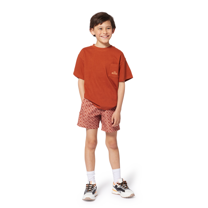 T-shirt em algod&atilde;o bordado BOSS 
                        BOY