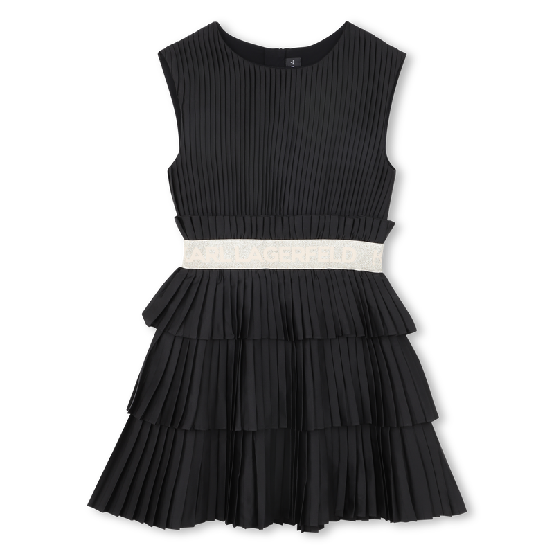 VESTIDO PLISSADO DE MANGA CURTA KARL LAGERFELD KIDS 
                        GIRL