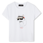 T-shirt com estampa KARL LAGERFELD KIDS 
                    GIRL