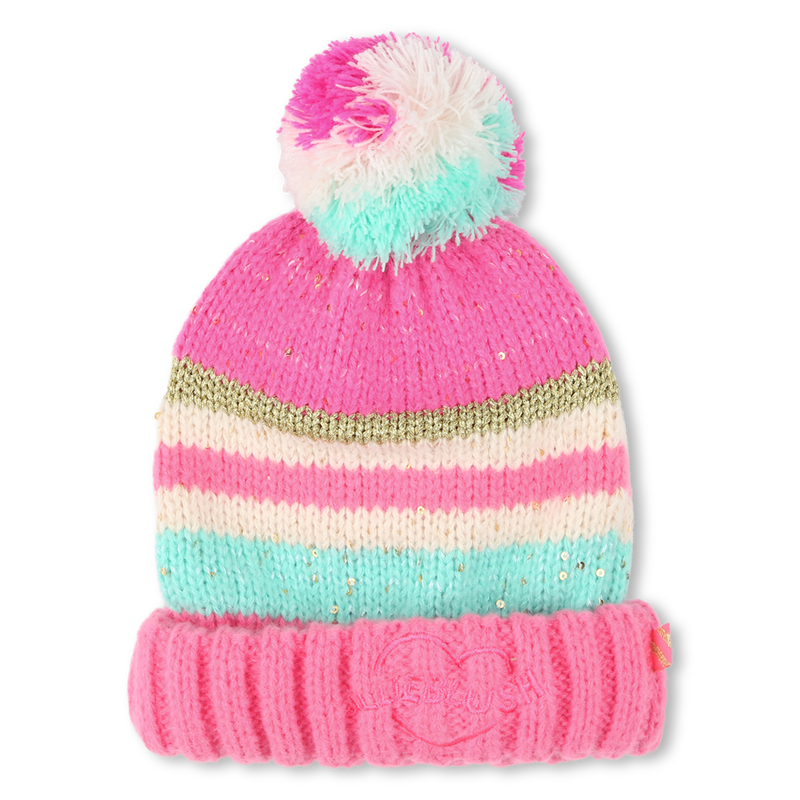 Gorro &agrave;s riscas com pompom BILLIEBLUSH 
                        GIRL