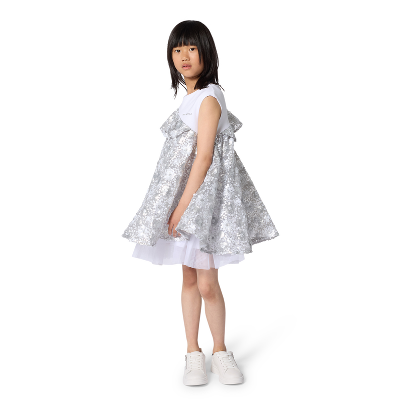 VESTIDO CERIMONIAL BIMATERIAL KARL LAGERFELD KIDS 
                        GIRL