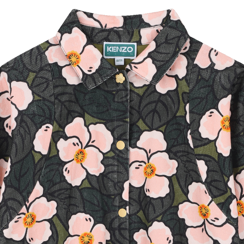 Vestido de manga comprida bufante KENZO KIDS 
                    GIRL