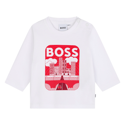 T-shirt algodão com estampado BOSS BOY