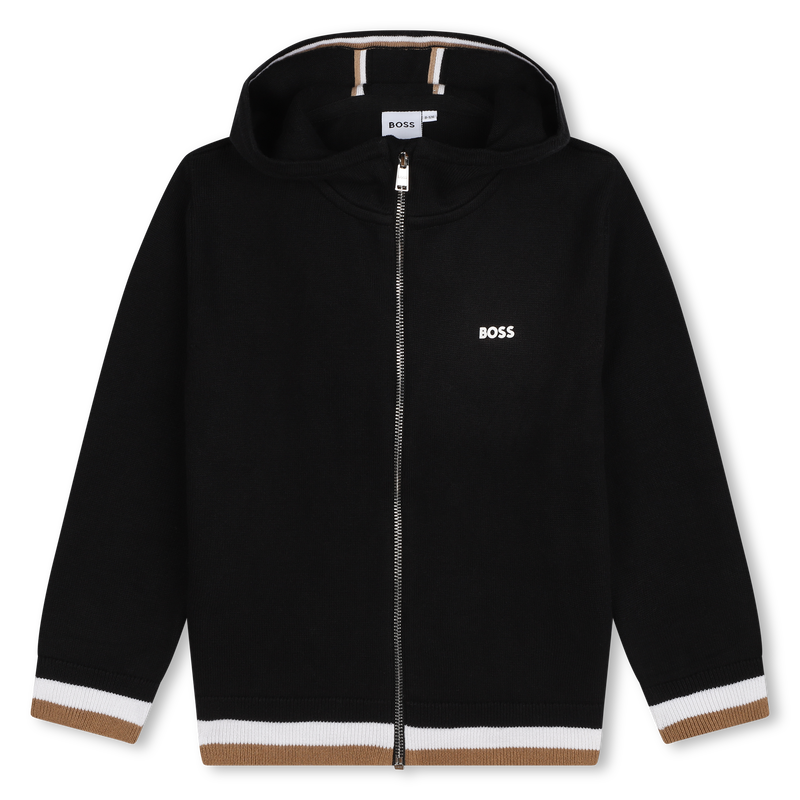 Cardig&atilde; em algod&atilde;o e l&atilde; BOSS 
                        BOY