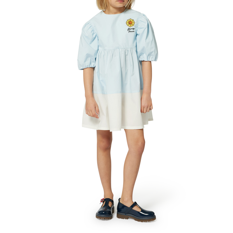 Vestido bicolor em corte evas&eacute; KENZO KIDS 
                        GIRL