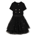 Vestido cerimonial bimaterial KARL LAGERFELD KIDS 
                    GIRL