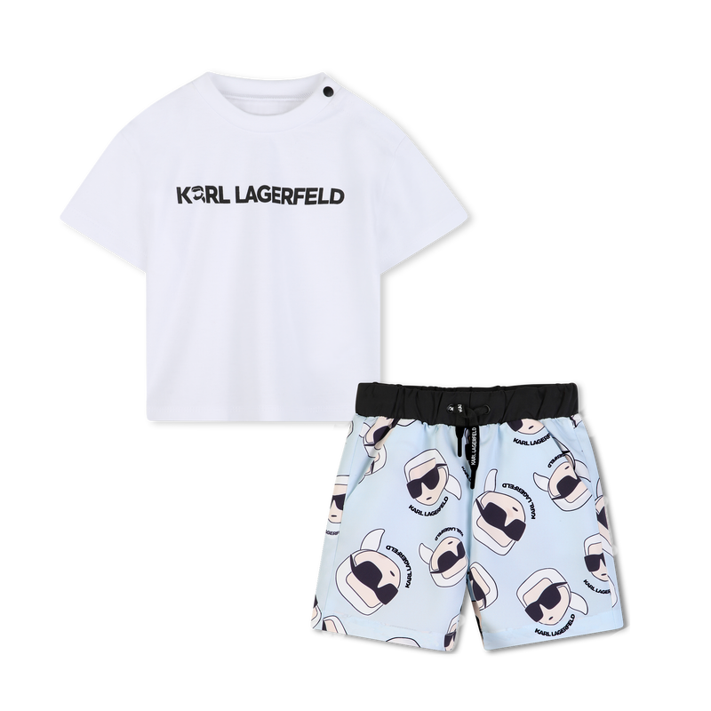 CONJUNTO DE T-SHIRTS E CAL&Ccedil;&Otilde;ES DE BANHO KARL LAGERFELD KIDS 
                        BOY