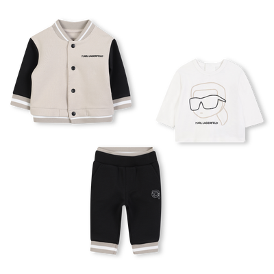 Conjunto de casaco e calças em jersey duplo KARL LAGERFELD KIDS BOY