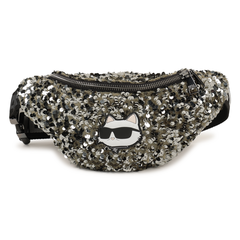 Bolsa de cintura ajustável com lantejoulas KARL LAGERFELD KIDS 
                    GIRL