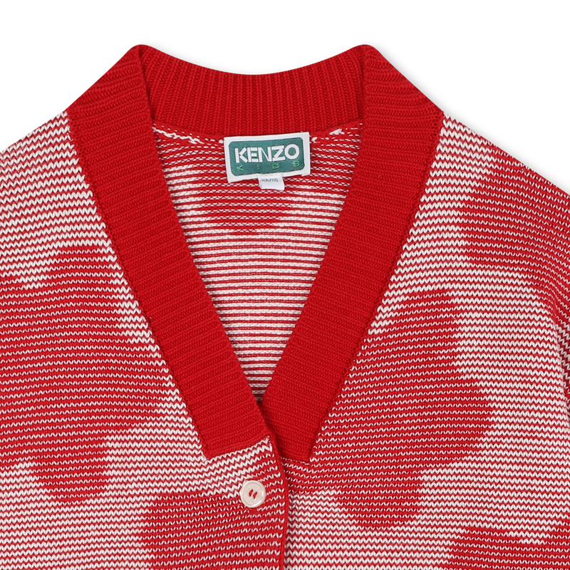 Cardigã com flores e botões KENZO KIDS 
                    GIRL