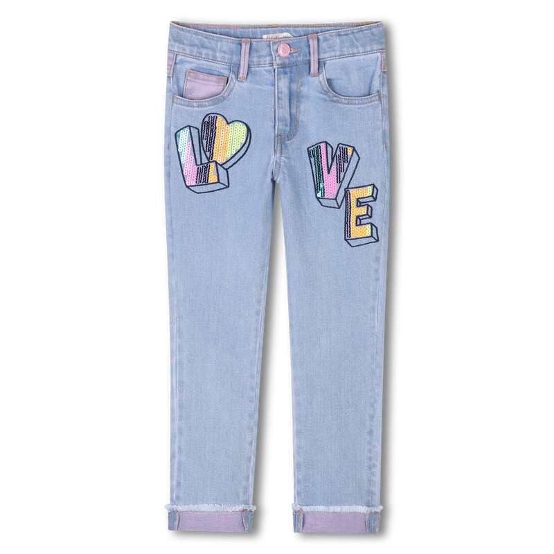 Adjustable jeans with sequins BILLIEBLUSH 
                    GIRL