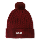Gorro de malha tran&ccedil;ada, VERMELHO ESCURO, hi-res
