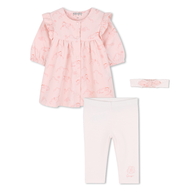 Vestido + leggings + conjunto de tiara KENZO KIDS 
                    GIRL