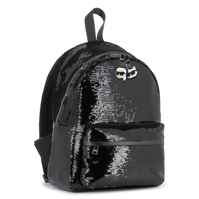 Mochila embelezada com lantejoulas brilhantes KARL LAGERFELD KIDS 
                    GIRL