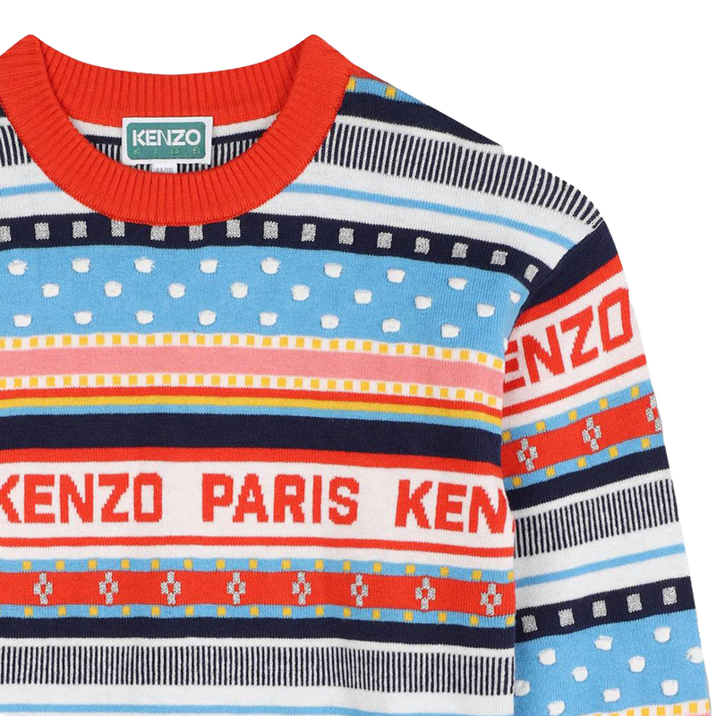 Vestido em malha jacquard KENZO KIDS 
                        GIRL