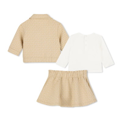 Conjunto de cardigan, camiseta e saia MICHAEL KORS MENINA