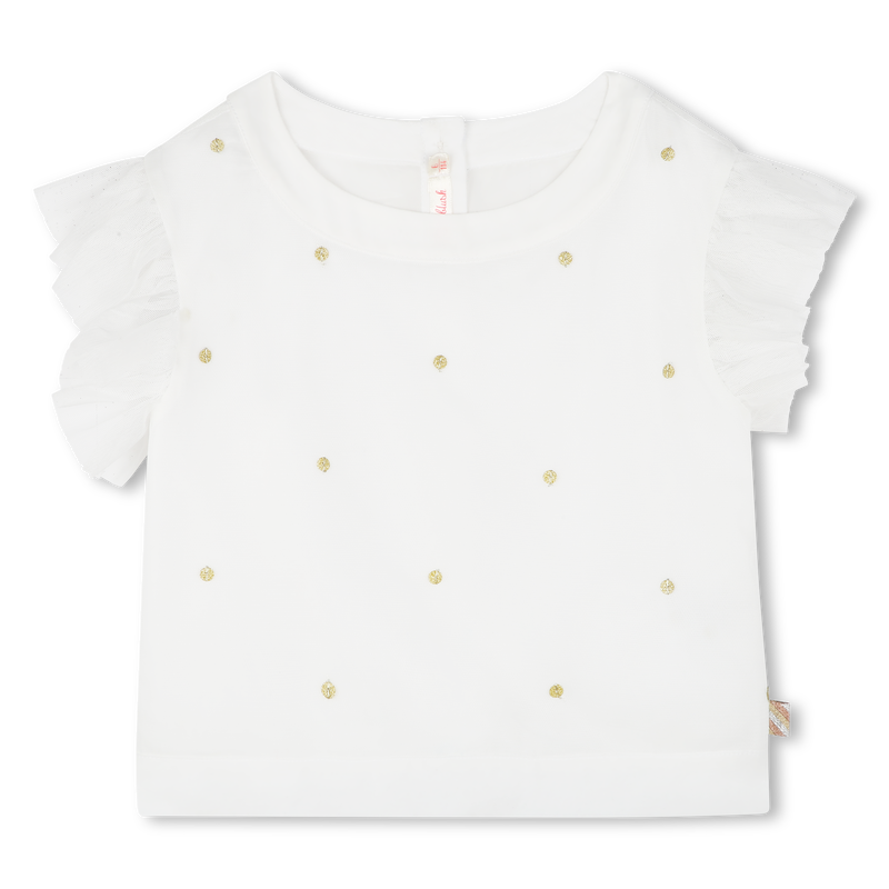 Blusa com tule e lantejoulas BILLIEBLUSH 
                        GIRL