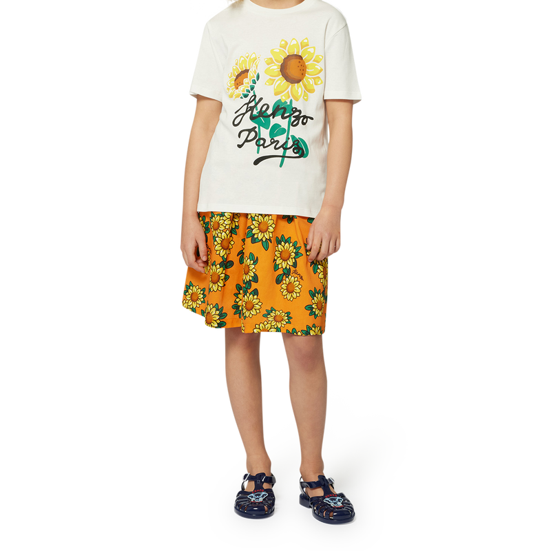 Saia estampada cetim algod&atilde;o KENZO KIDS 
                        MENINA