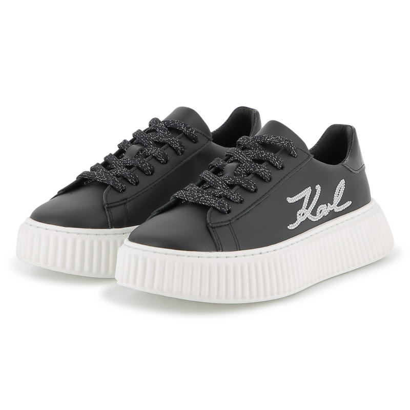 Tênis de cano baixo com cadarço KARL LAGERFELD KIDS 
                    GIRL