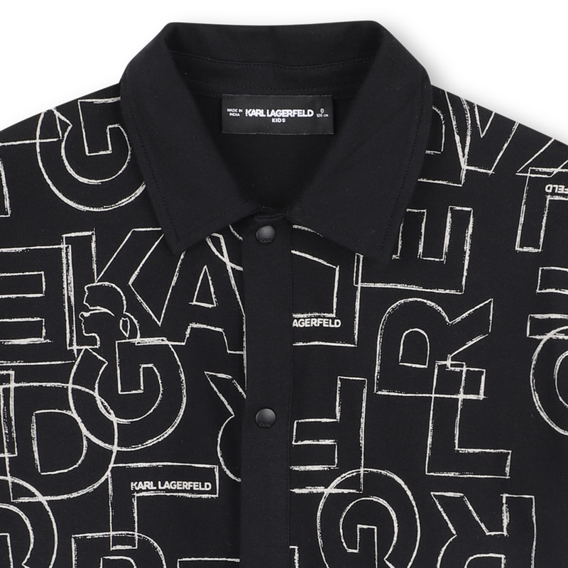 Camisa de manga curta em jersey KARL LAGERFELD KIDS 
                    BOY