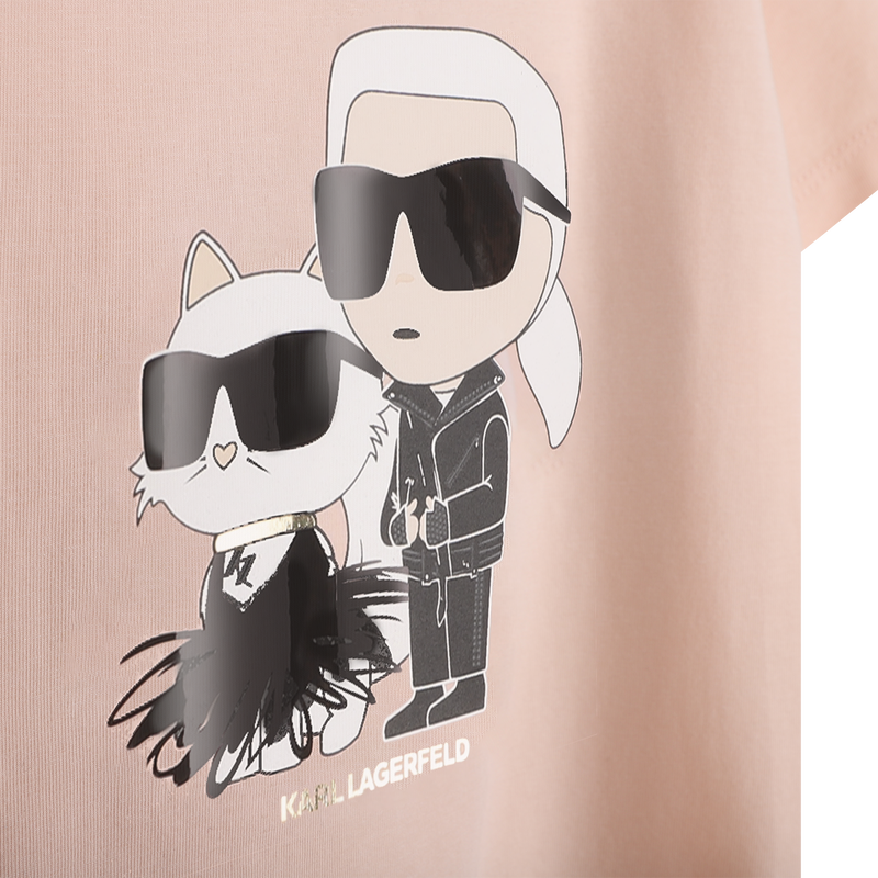 Camiseta de mangas curtas KARL LAGERFELD KIDS 
                        GIRL