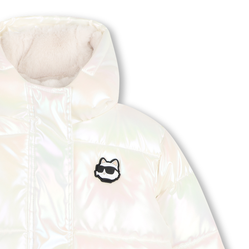 Casaco acolchoado com capuz KARL LAGERFELD KIDS 
                        GIRL
