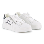 T&eacute;nis em pele de vaca KARL LAGERFELD KIDS 
                    GIRL