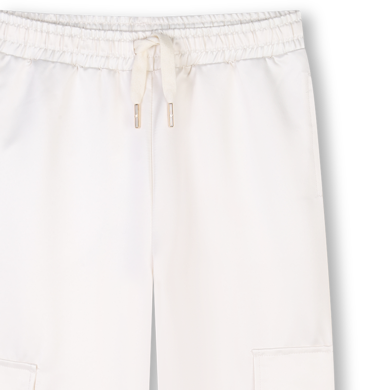 Calças de cetim com bolsos MICHAEL KORS 
                    GIRL