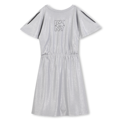Vestido de jersey prateado com lantejoulas DKNY GIRL
