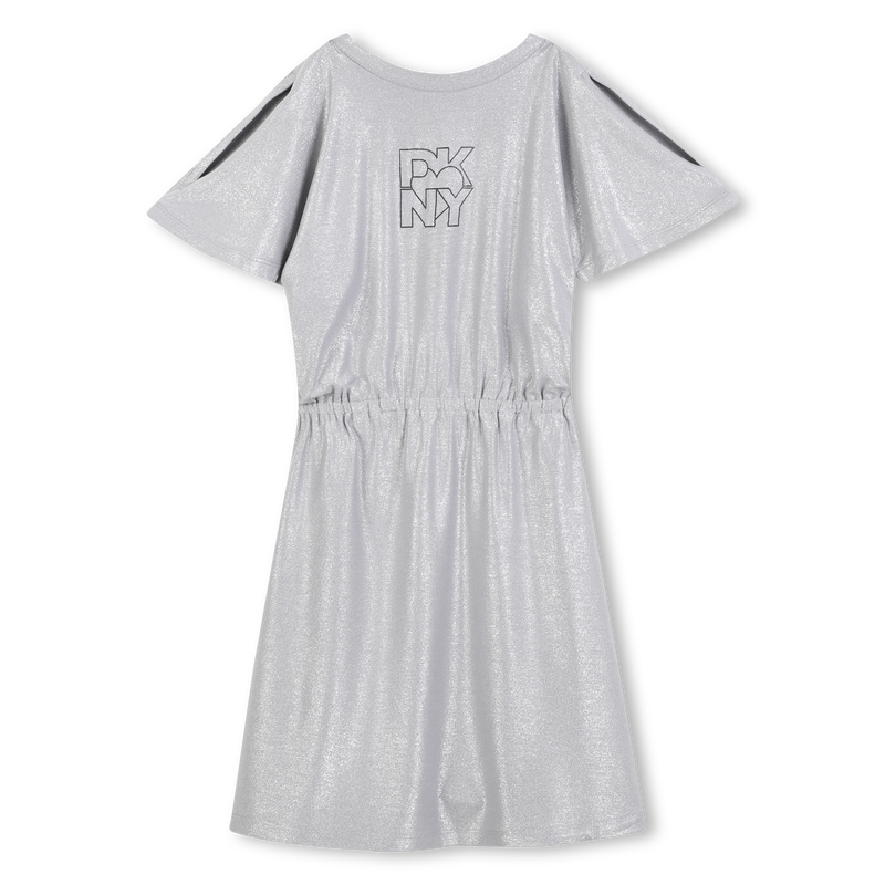 Vestido de jersey prateado com lantejoulas DKNY 
                    GIRL