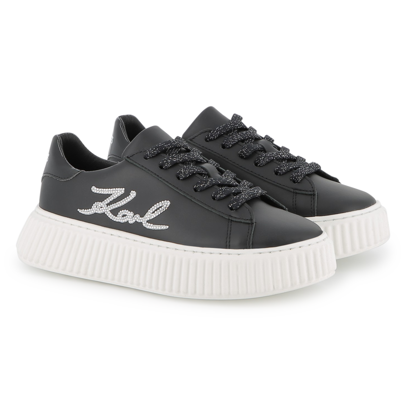 Tênis de cano baixo com cadarço KARL LAGERFELD KIDS 
                    GIRL