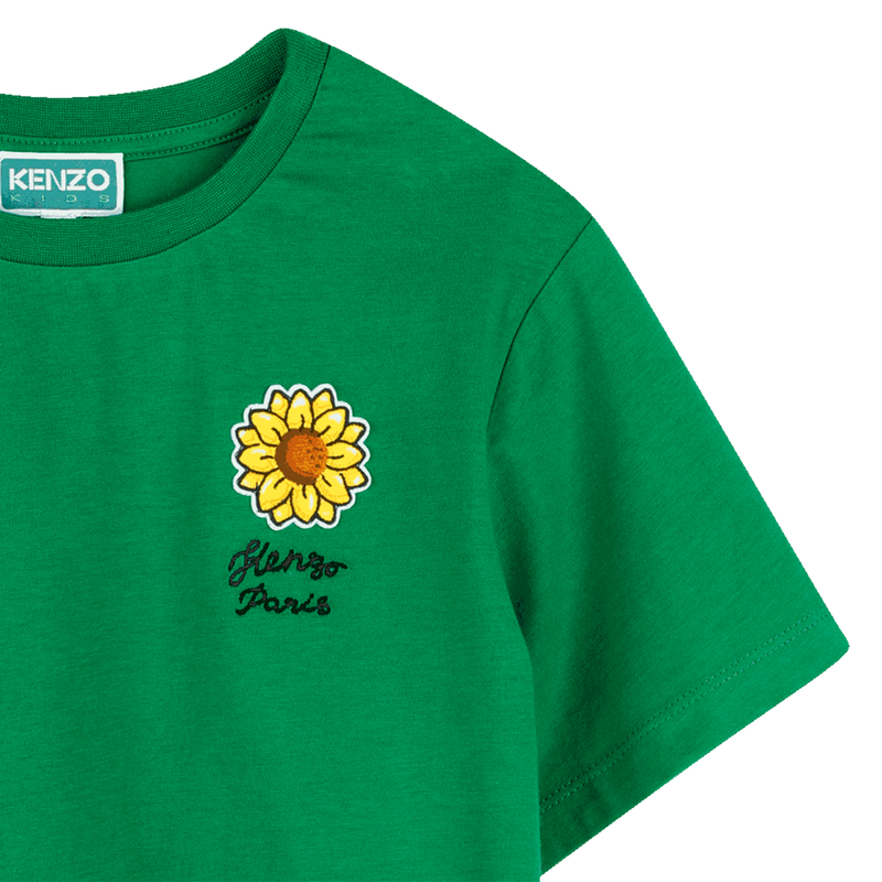 T-shirt com emblema e bordado KENZO KIDS 
                        GIRL