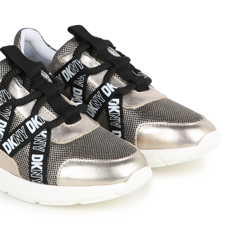 Leather & mesh sneakers DKNY 
                    GIRL