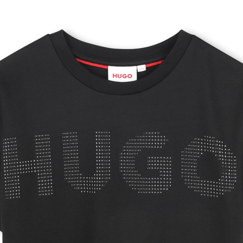 T-shirt algod&atilde;o com log&oacute;tipo HUGO 
                        GIRL