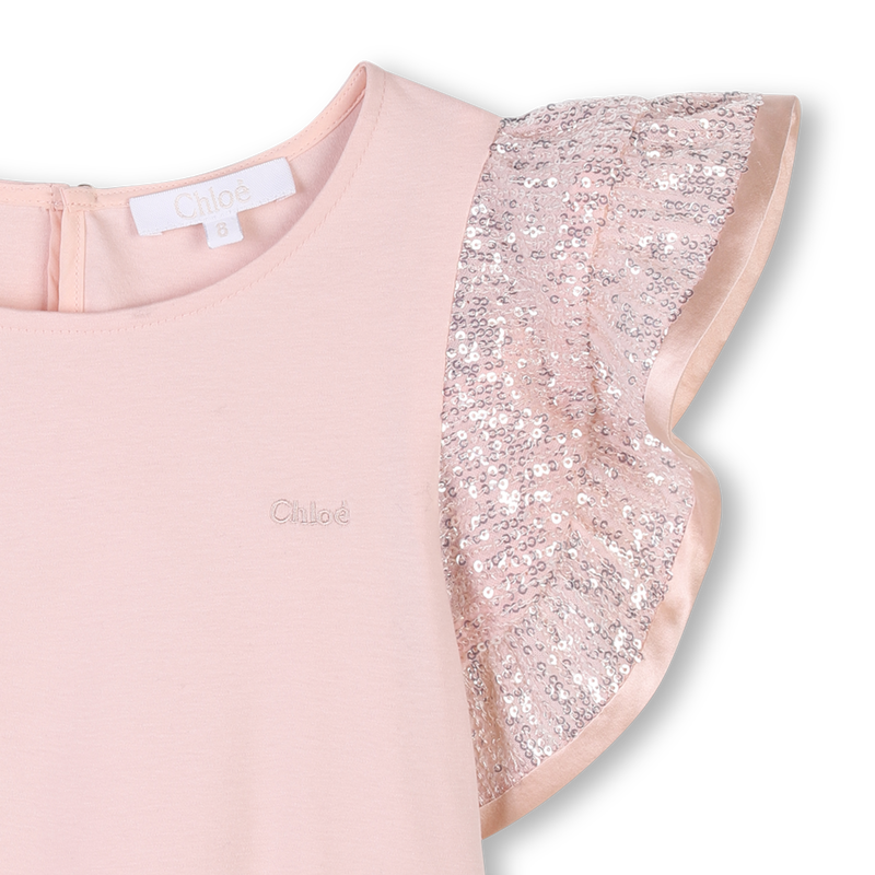 T-shirt folhos e lantejoulas CHLOE 
                        GIRL