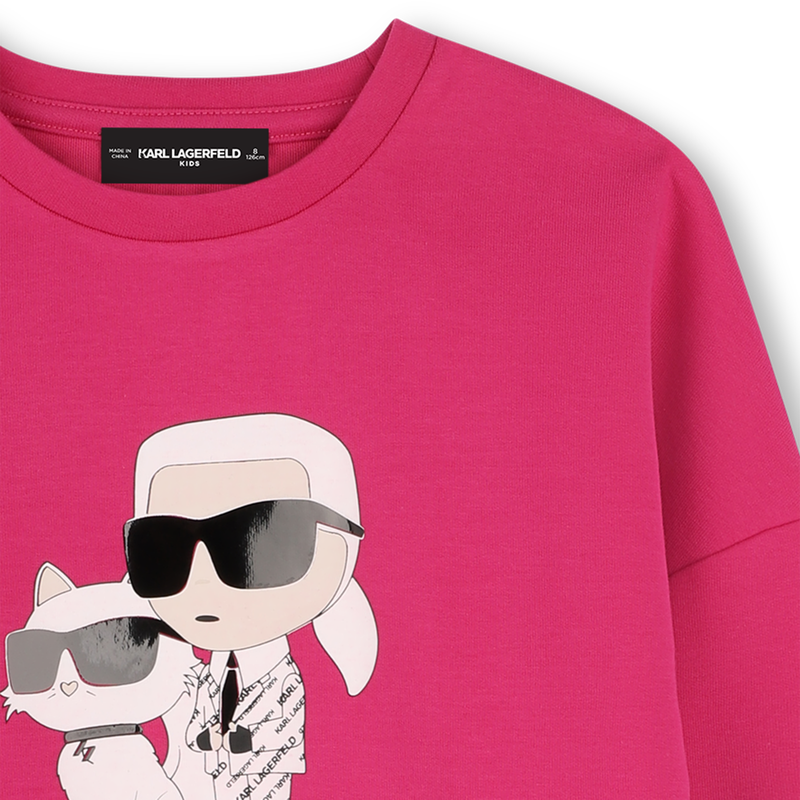 Sweatshirt com estampado KARL LAGERFELD KIDS 
                        GIRL