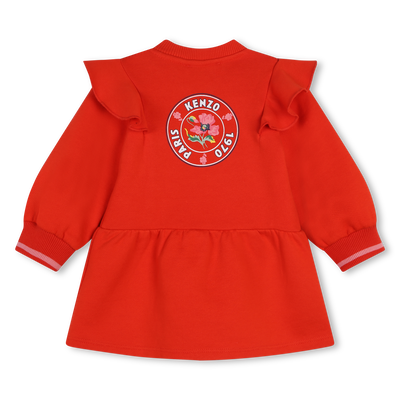 Vestido em moletão com folhos KENZO KIDS GIRL